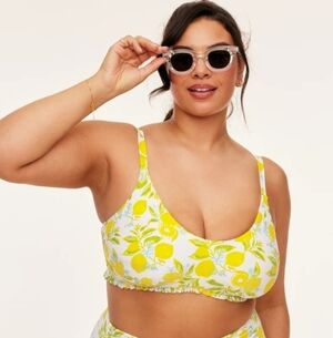 Adore Me Rainey Lined Top & High Waist Bottom, Luscious Lemon Print, BNWT, 4X